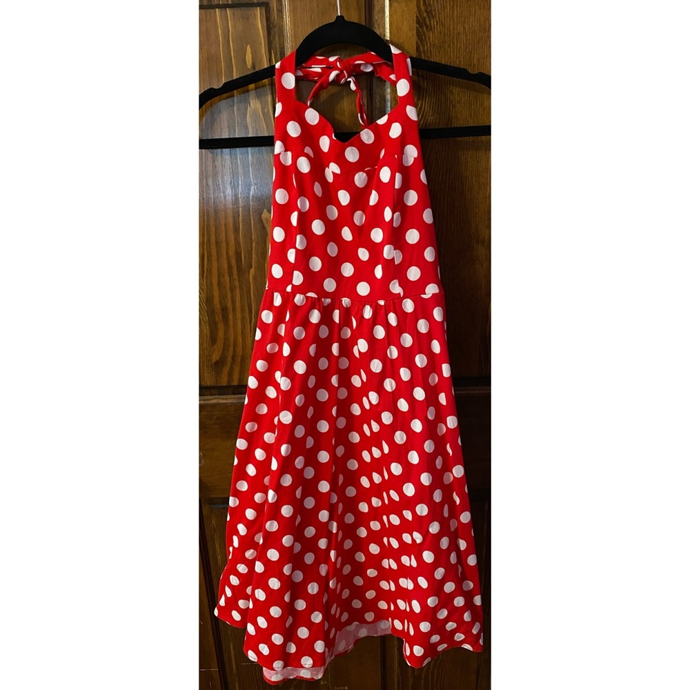 Topdress Womens’ Vintage Polka Audrey 1950’s Halter Retro Cocktail Dress - Picture 9 of 10